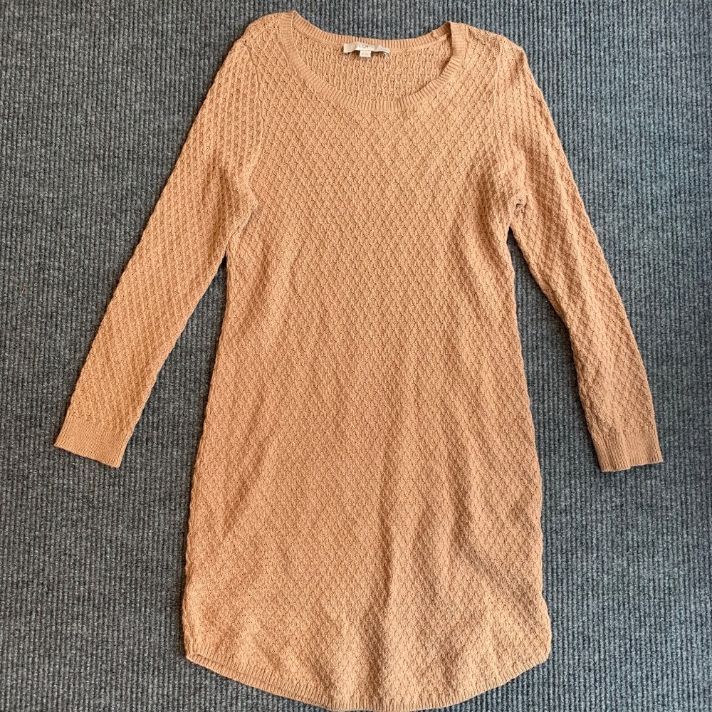 LOFT Tan Knit Sweater Dress